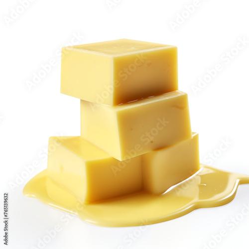 photo of cheese with cheese sauce, isolated, white background сreated with Generative Ai