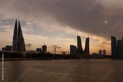 Bahrain Towers during sunset, near Avenues Mall, Manama photo