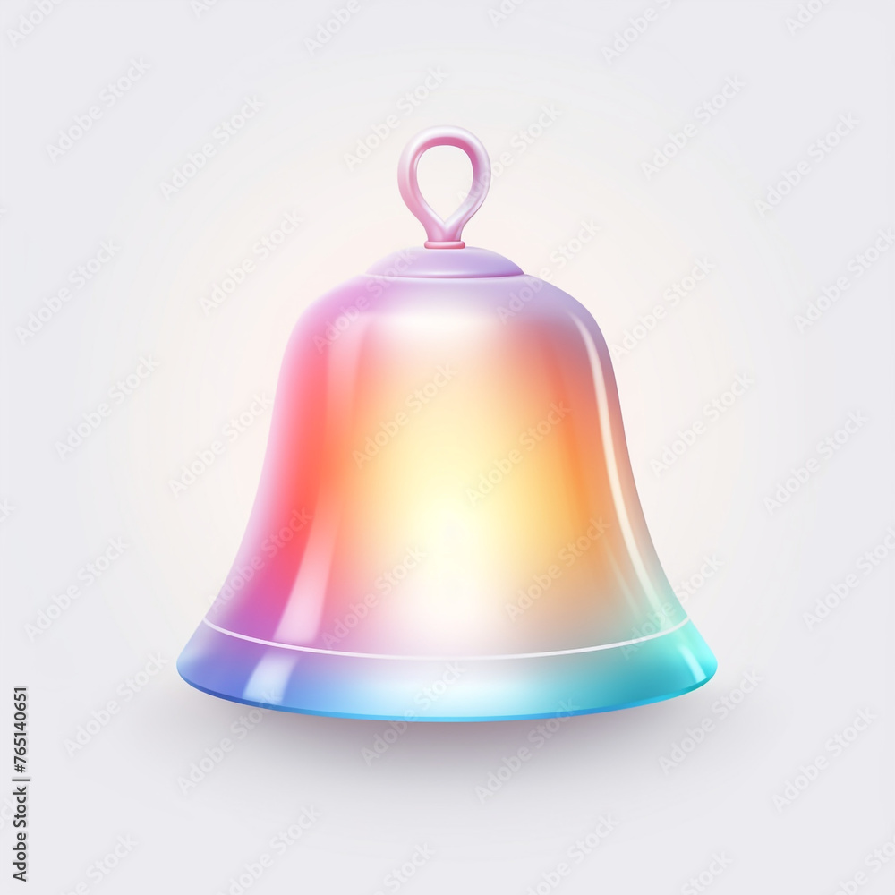 white background of app icon design, A Cute Christmas bell сreated with Generative Ai white background of app icon design, A Cute Christmas bell сreated with Generative Ai