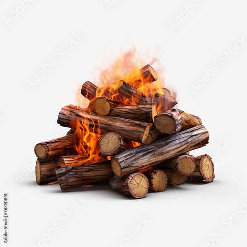 Wallpaper Mural Fire logs isolated on transparent or white background сreated with Generative Ai Torontodigital.ca
