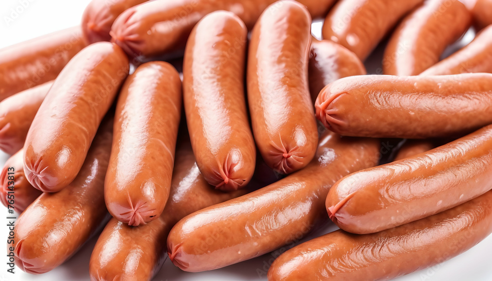 Mini sausages. Isolated on white background Mini sausages. Isolated on white background