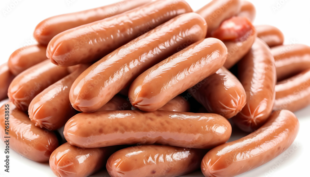 Mini sausages. Isolated on white background Mini sausages. Isolated on white background
