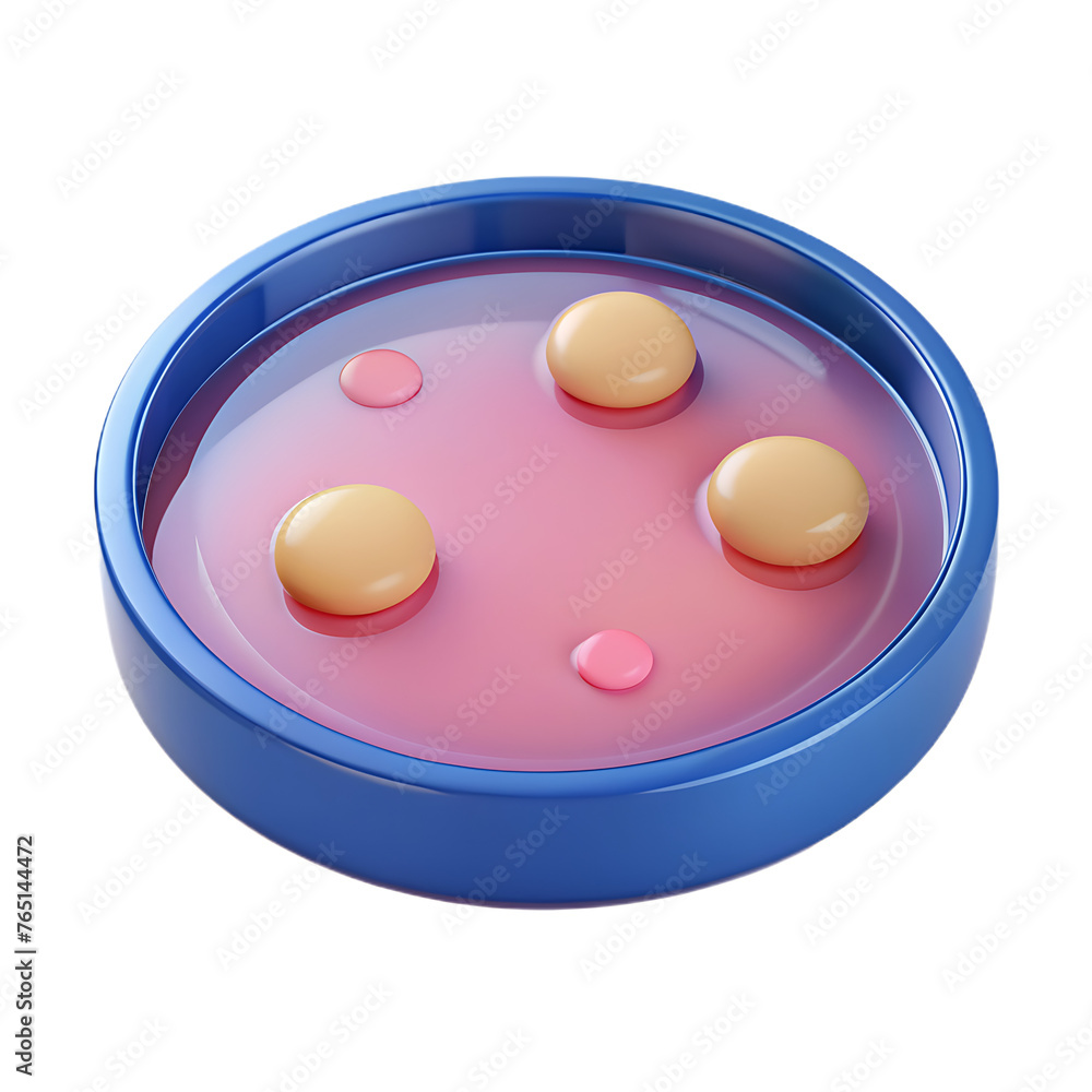 3d petri dishes clean and with various bacterial microorganisms 3d petri dishes clean and with various bacterial microorganisms