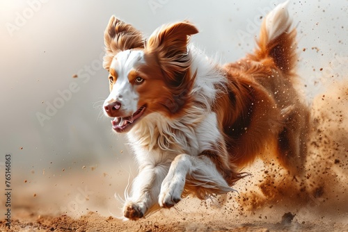 Agile Border Collie Racing: Fast-Paced Canine in Action © wayne