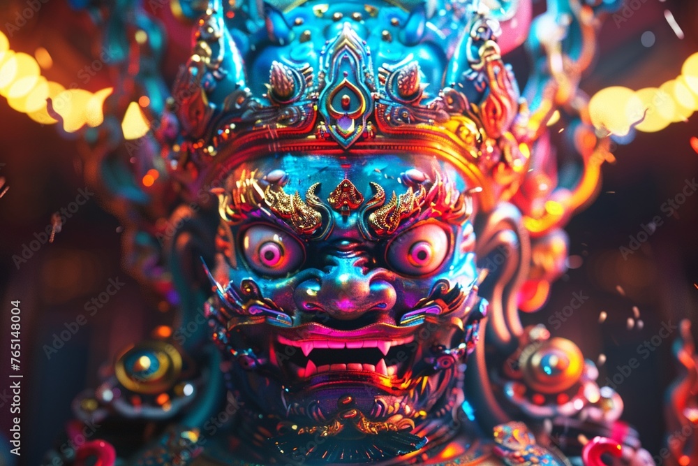 hyperrealistic photograph of Ultra detailed Majestic protective deity of Buddhism Mahakala hyperrealistic photograph of Ultra detailed Majestic protective deity of Buddhism Mahakala