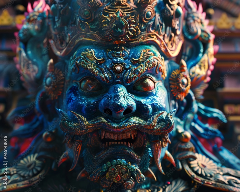 hyperrealistic photograph of Ultra detailed Majestic protective deity of Buddhism Mahakala