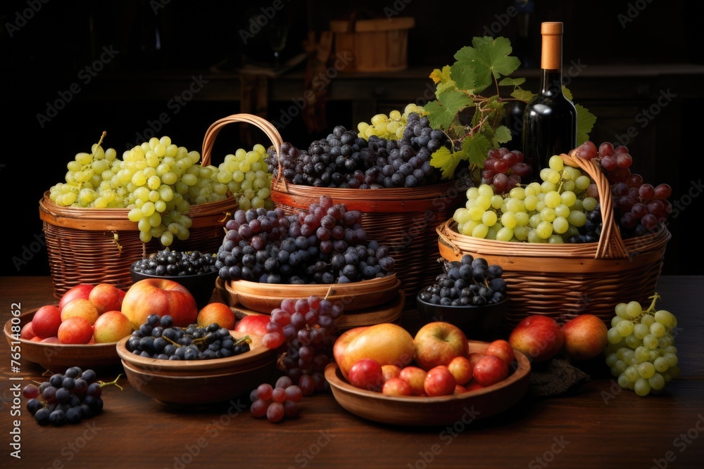 A diverse selection of fresh fruits displayed on a table