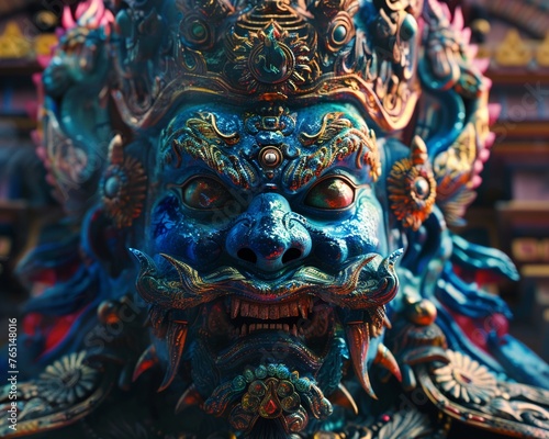 hyperrealistic photograph of Ultra detailed Majestic protective deity of Buddhism Mahakala