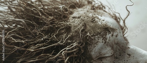 Illustrate  Hair Fall Control  in 3D, with hair roots gripping strongly to the scalp, showcasing health and resilience