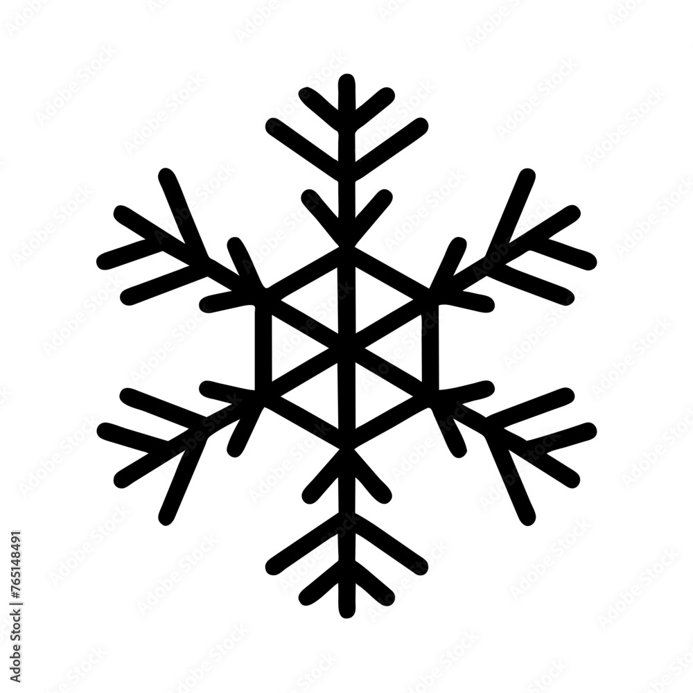 Snowflake vector icon illustration on a Transparent Background Snowflake vector icon illustration on a Transparent Background