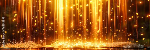 Magical Golden Light  Sparkling Dust and Bokeh  Festive or Luxury Celebration Background