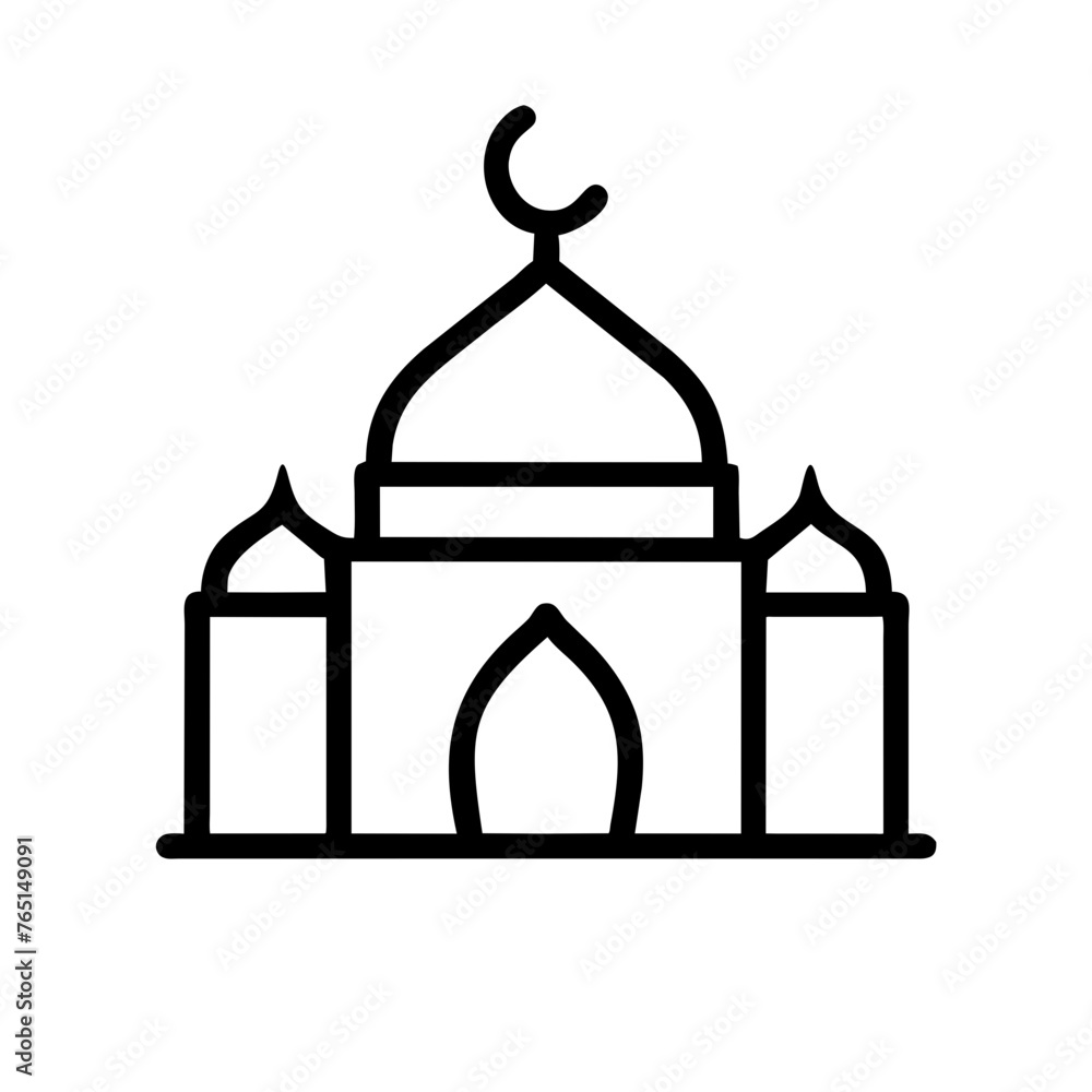 Mosque icon vector silhouette drawing illustration on a Transparent Background Mosque icon vector silhouette drawing illustration on a Transparent Background