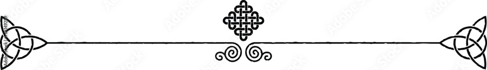 Elegant Celtic Header Graphic - Spiral, Triquetra, Diamond Knot