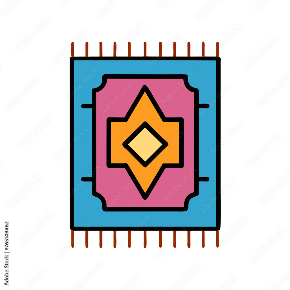 Prayer rug icon vector silhouette drawing on a Transparent Background Prayer rug icon vector silhouette drawing on a Transparent Background