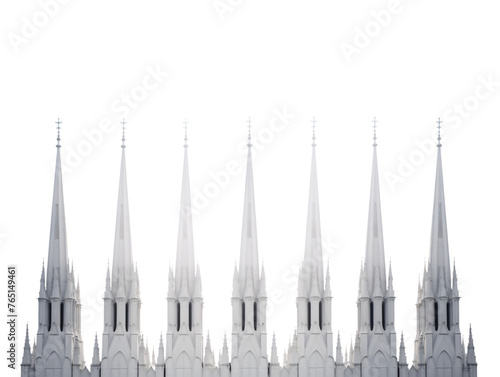 a tall building with pointed spires