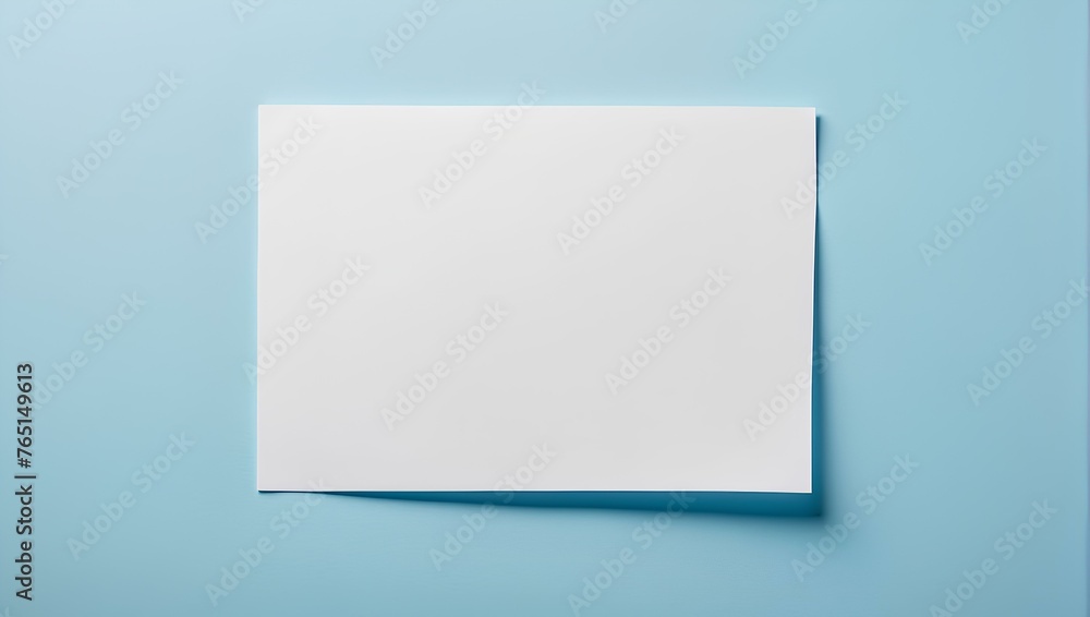 blank paper on blue background with copy space, space for text and design 