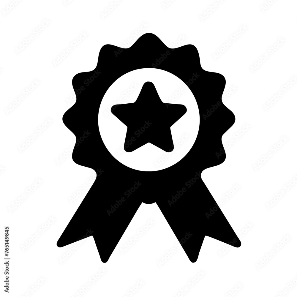 Star award ribbon icon vector symbol illustration on a Transparent Background Star award ribbon icon vector symbol illustration on a Transparent Background