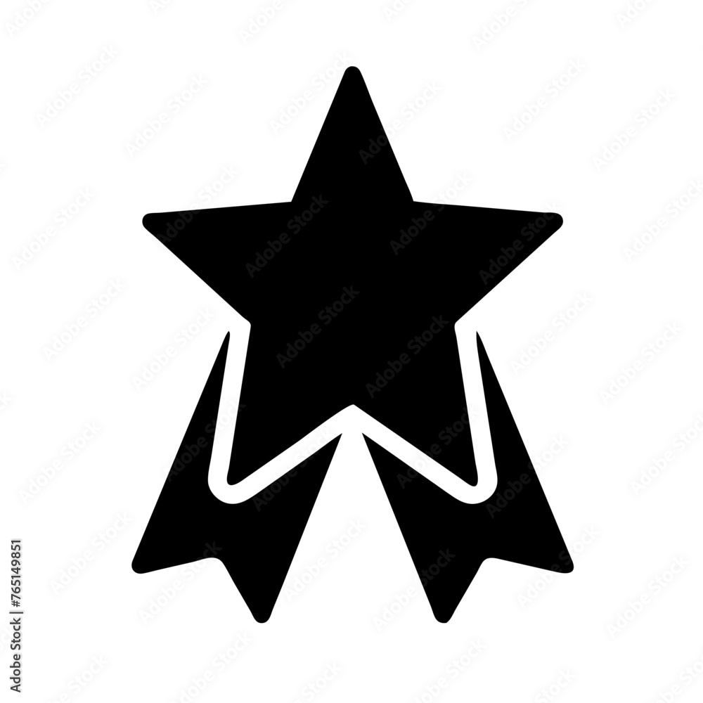 Fototapeta premium Star award ribbon icon vector symbol illustration on a Transparent Background