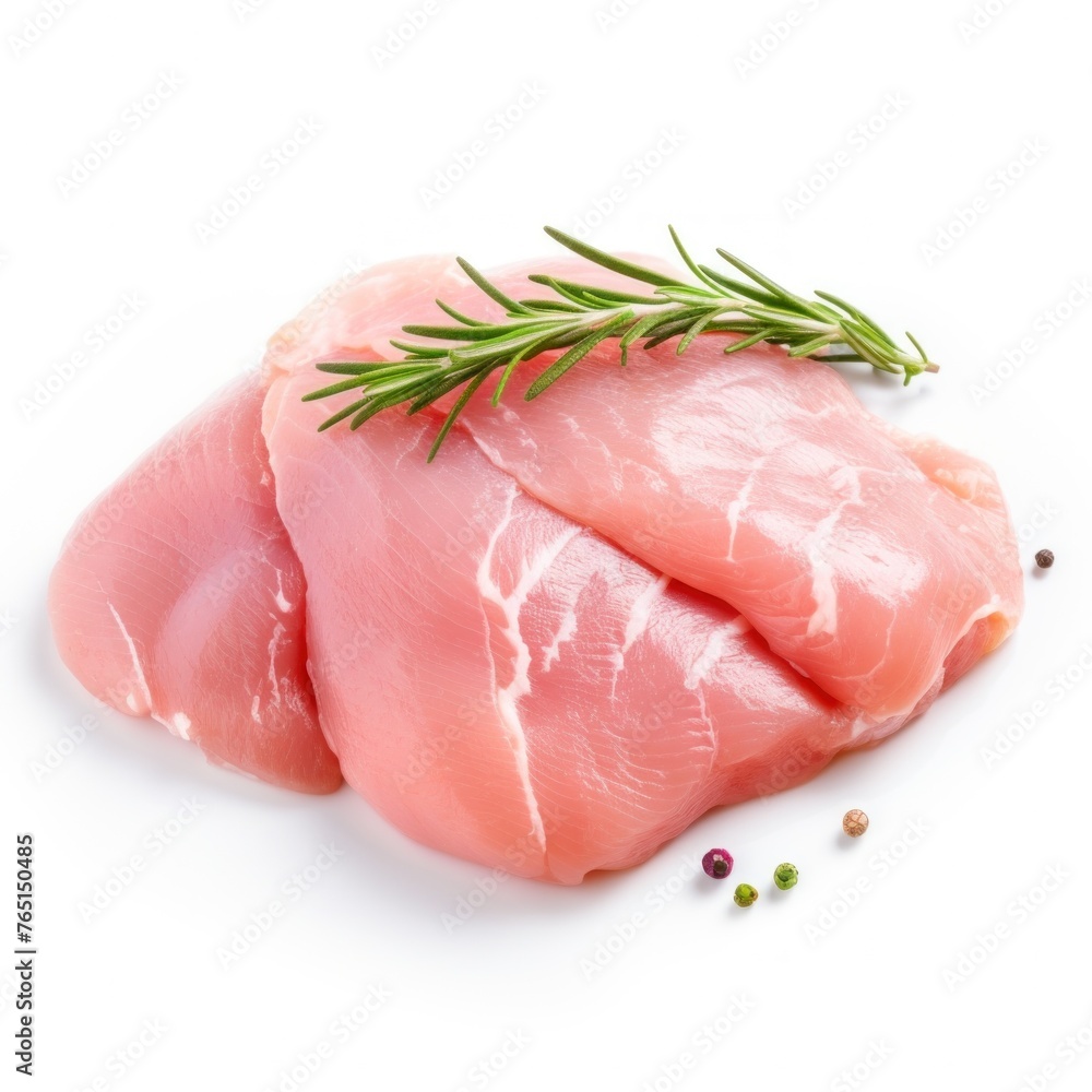 Fresh Raw Turkey Breast Fillet with Rosemary Isolated on White Background, High-Quality Poultry Image for Cooking Recipes and Food Blogs Fresh Raw Turkey Breast Fillet with Rosemary Isolated on White Background, High-Quality Poultry Image for Cooking Recipes and Food Blogs