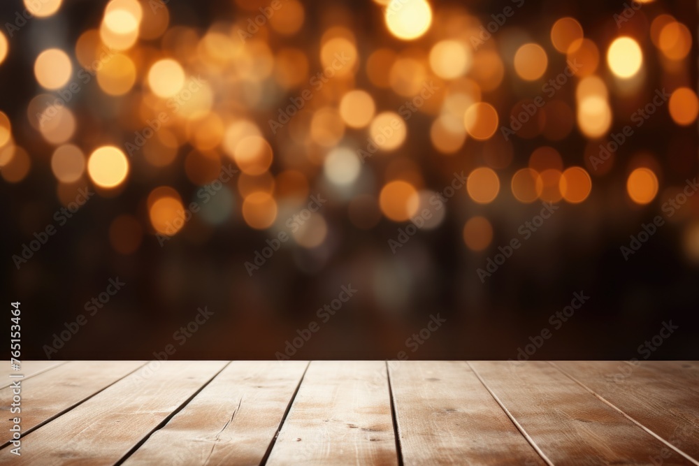 A simple wooden table with a blurred background A simple wooden table with a blurred background