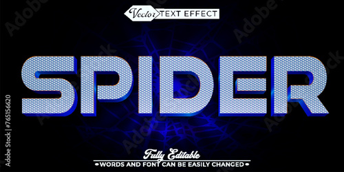 Blue Spider Movie Vector Editable Text Effect Template