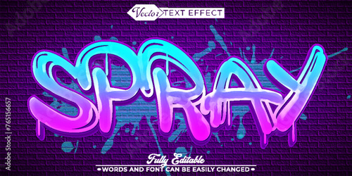 Graffiti Colorful Spray Vector Editable Text Effect Template