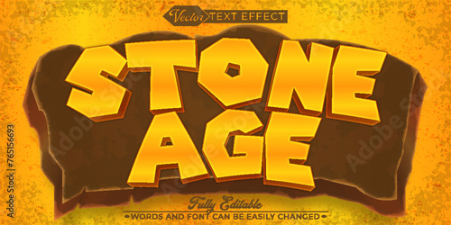 Cartoon Stone Age Editable Text Effect Template