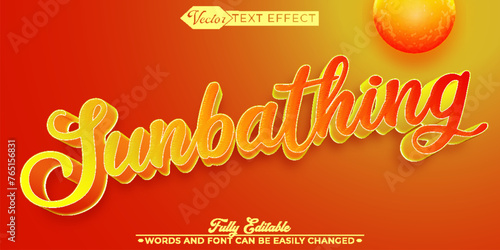 Sunbathing Vector Editable Text Effect Template