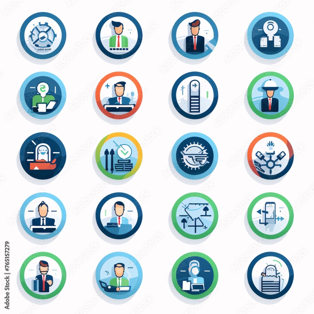 Business and finance icons set. Flat design style. Vector illustration.