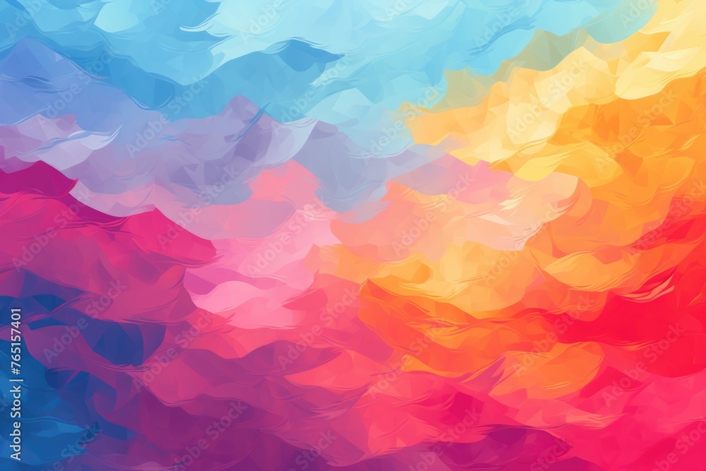 Vibrant abstract painting of colorful clouds, perfect for artistic projects