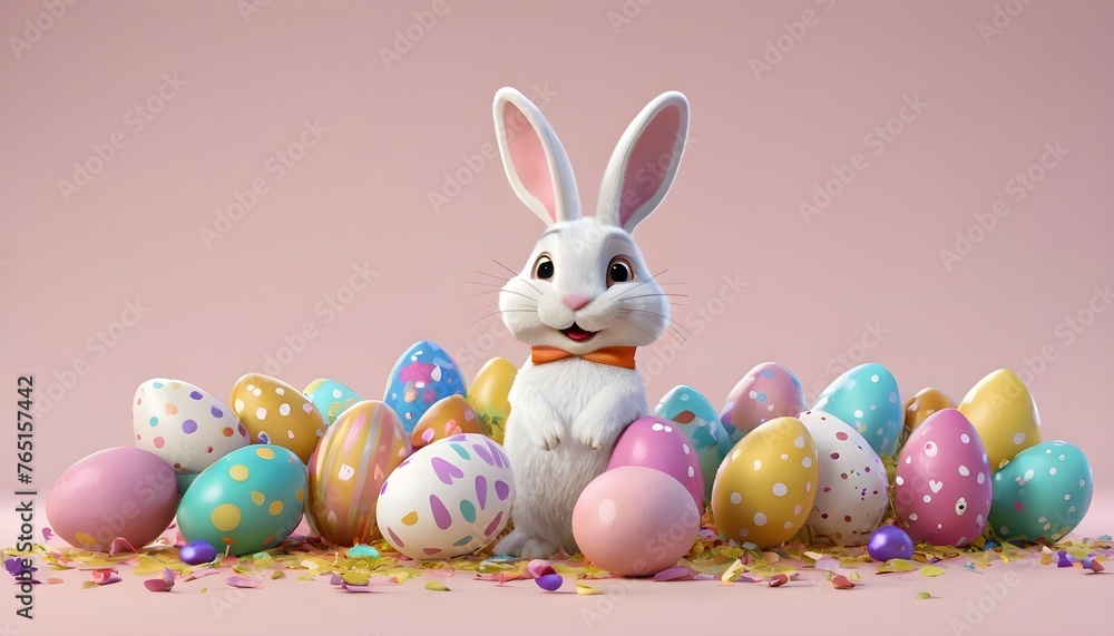 easter bunny with eggs ai generated easter bunny with eggs ai generated