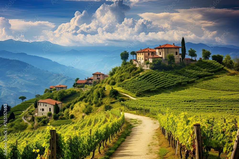 Scenic vineyard in Italy