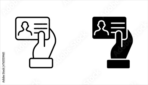 ID card vector icon set, personal identification card symbol, vector illustration on white background