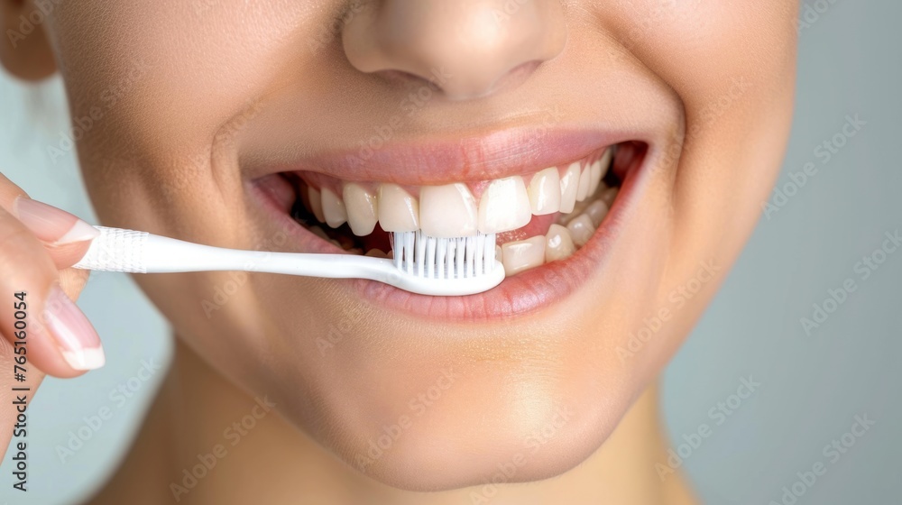 Naklejka premium brushing teeth, oral health concept generative ai