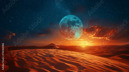 Desert sunset view background