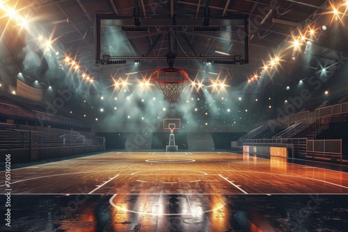 Basketball ball arena. Rubber score winner. Generate Ai photo