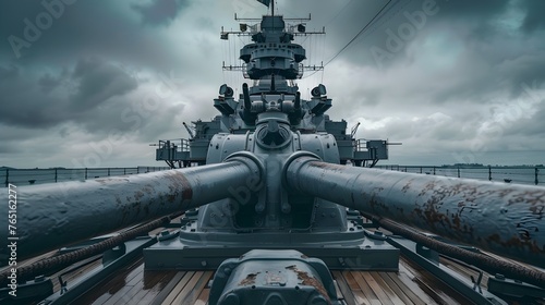 Intricate Detail of a Warship Cannon: A Symbol of Maritime Power and Defense