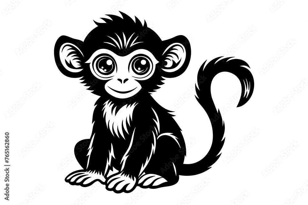 baby monkey silhouette vector illustration baby monkey silhouette vector illustration