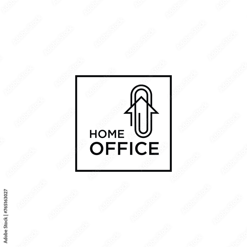Paper Clip home office logo design Paper Clip home office logo design