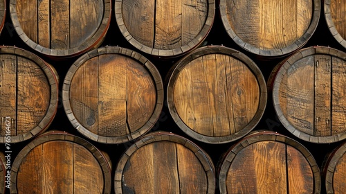 A wooden barrel is a cylindrical container made of wooden staves that are held together by hoops.