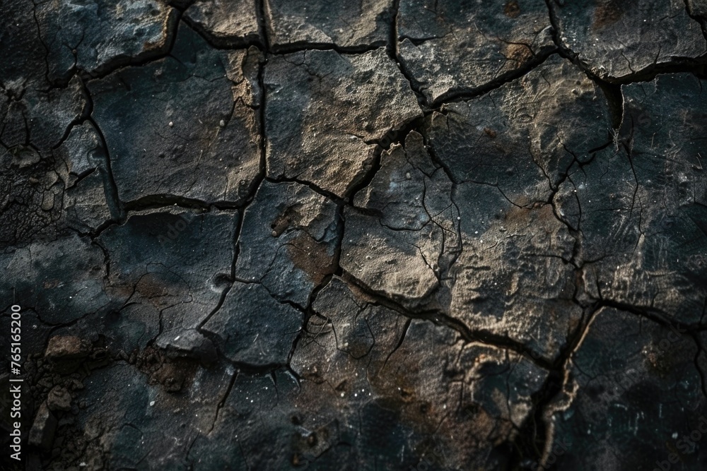 Fototapeta premium Detailed view of a cracked rock wall, perfect for geological or construction concepts