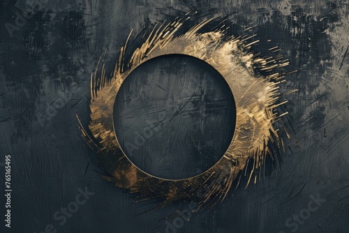 Simple gold circle on a black background  perfect for minimalistic designs