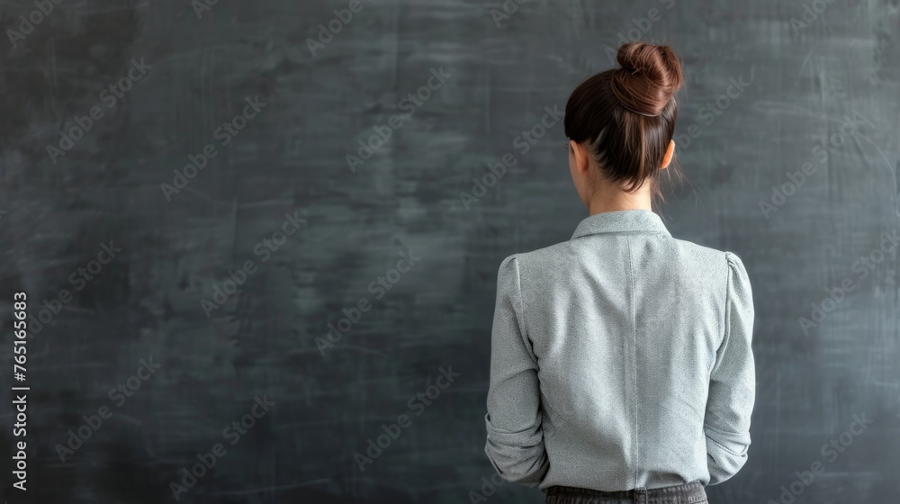 Teacher in the classroom, seen from behind generative ai Teacher in the classroom, seen from behind generative ai