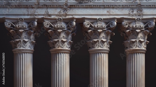 Detailed view of a building with columns, suitable for architectural projects