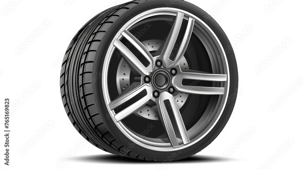 Car tire isolated on white background. Suitable for automotive industry