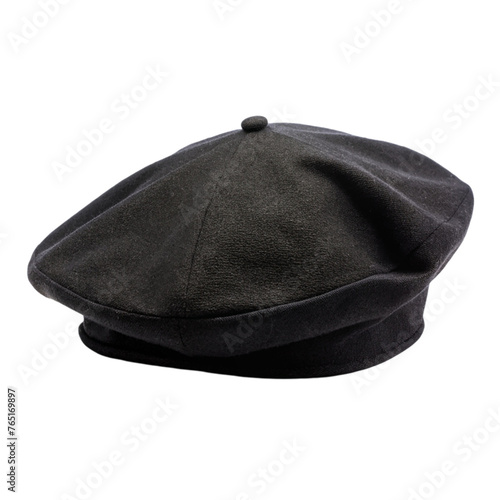 Black french cap beret. isolated on transparent or white background