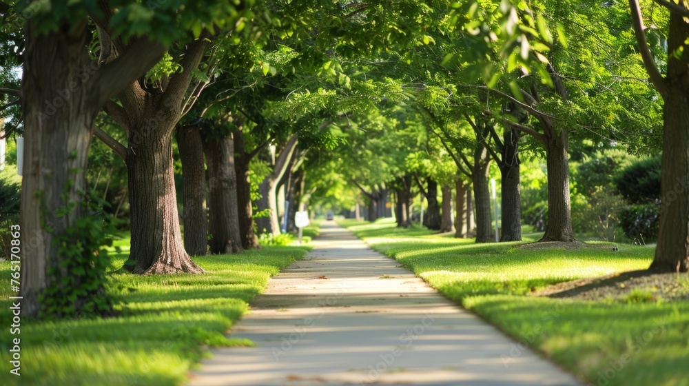 hallway of a beautiful park generative ai