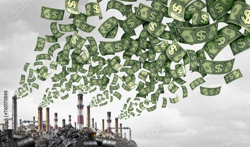 Canvas Print Carbon Emissions Tax to promote Decarbonization and reduction of greenhouse gas emission problems as global taxes to help the environmental as a sustainably social issue