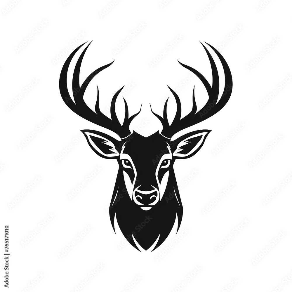 Wildlife Forest Animal Portrait Logo Deer Head with Horns сreated with Generative Ai Wildlife Forest Animal Portrait Logo Deer Head with Horns сreated with Generative Ai