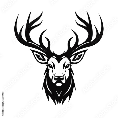Wildlife Forest Animal Portrait Logo Deer Head with Horns   reated with Generative Ai